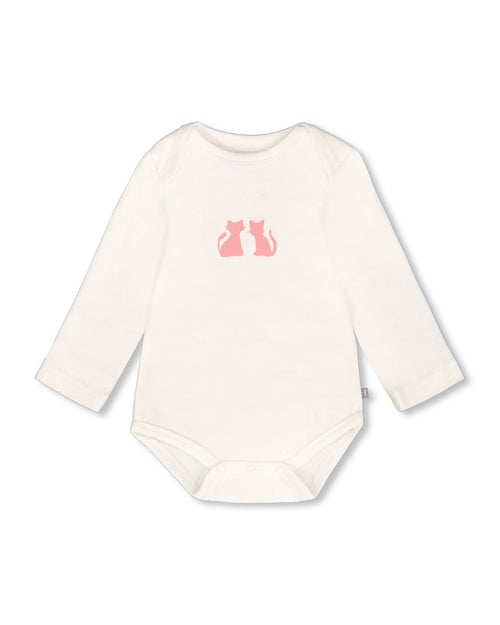 Organic Cotton Long Sleeve Romper Off-White Floral - H20A70_101