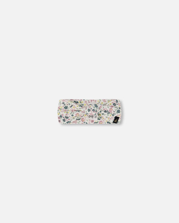 Organic Cotton Headband Off-White Floral - H20AHB_045