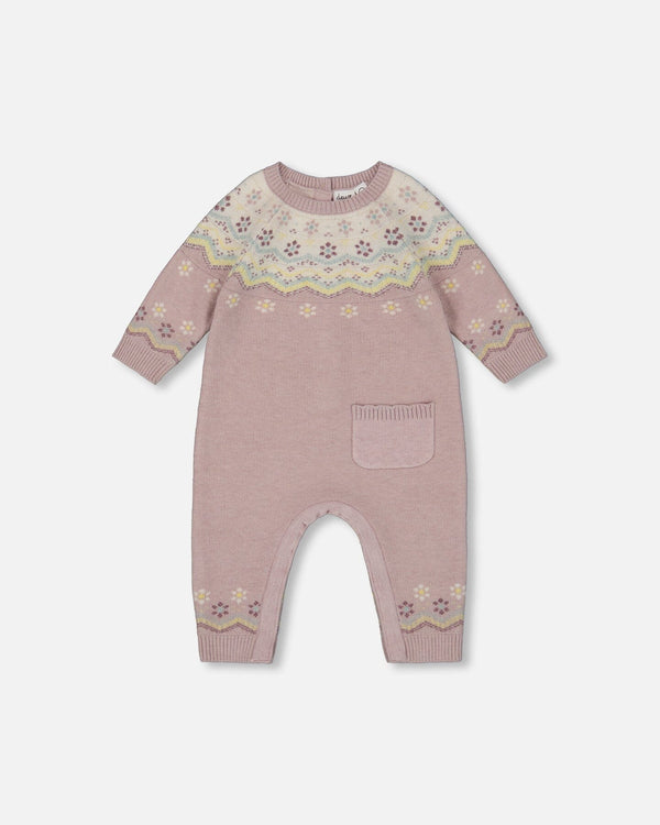 Jacquard Knitted Romper Keepsake Lilac - H20AT40_557