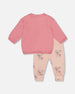 Organic Cotton Pant With Top Set Pink Cat Print - H20B11_049