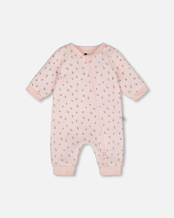Organic Cotton One-Piece And Baby Romper Pink Mini Floral - H20B40_047