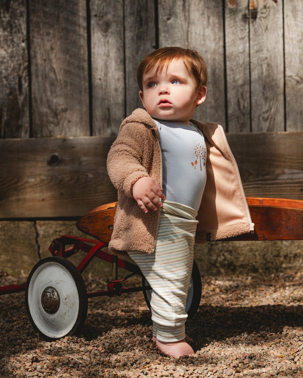 Organic Cotton Evolutive Pants Striped Heather Beige And Gray - H20C20_193