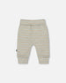Organic Cotton Evolutive Pants Striped Heather Beige And Gray - H20C20_193