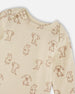 Organic Cotton Onesie Beige Puppy Print - H20C70_050