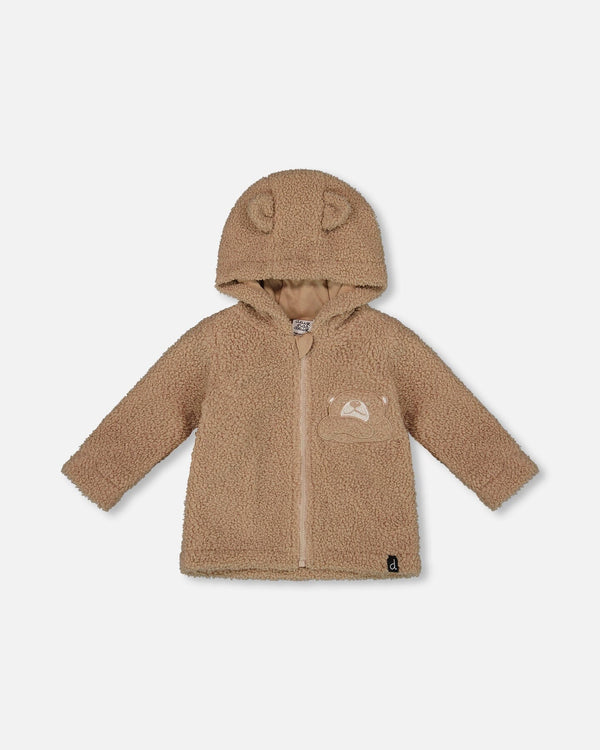 Sherpa Bear Hooded Zip Jacket Brown - H20D30_915