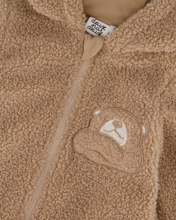 Sherpa Bear Hooded Zip Jacket Brown - H20D30_915