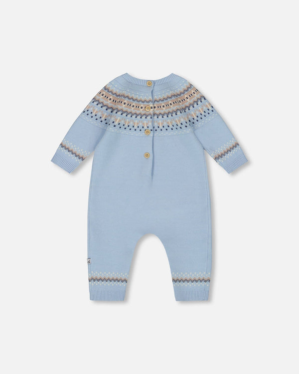 Knitted Jacquard Romper Light Blue - H20DT44_971