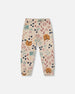 Glittering French Terry Sweatpant Beige Cat Print - H20E21_055