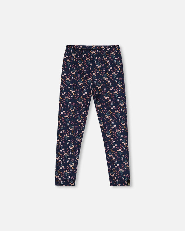 Jersey Leggings Navy Floral - H20E60_056