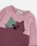 Knitted Dress Dusty Pink With Cat - H20ET85_514