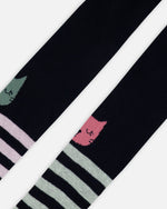 Knit Tights Dark Blue - H20ET_499