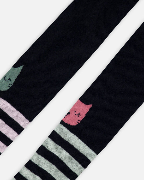 Knit Tights Dark Blue - H20ET_499