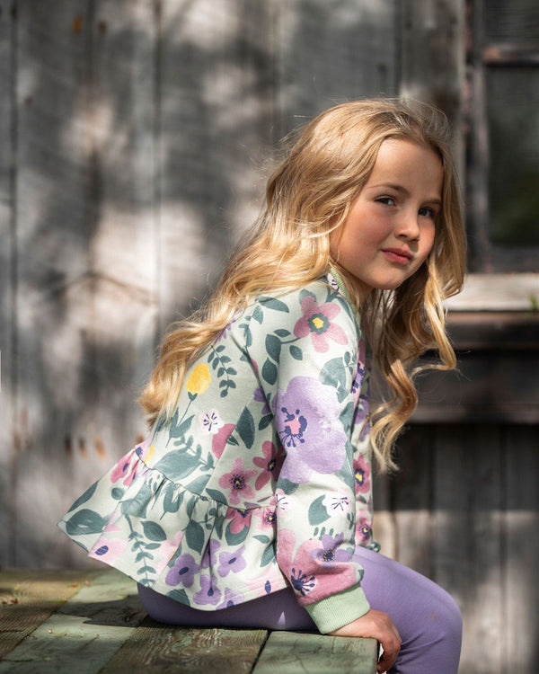 Stretch Fleece Sweatshirt Sage Floral - H20F30_046