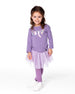 Organic Cotton Jersey Top Purple Gray With Owl - H20F71_547