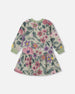 Stretch Fleece Dress Sage Floral - H20F88_046