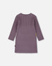 Jacquard Sweater Dress With Polka Dot Pattern Purple Gray - H20FT87_547