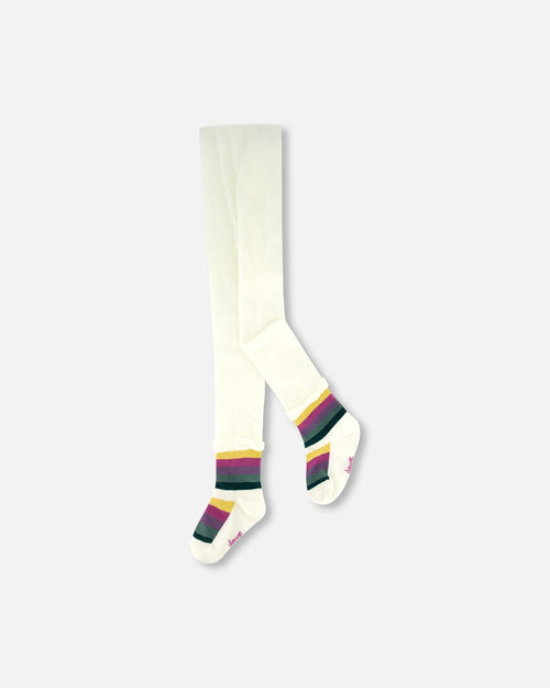 Striped Footed Knit Tights Off-White - H20FT_101