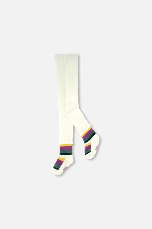 Striped Footed Knit Tights Off-White - H20FT_101