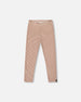 Rib Striped Leggings Beige And Off-White - H20G61_000