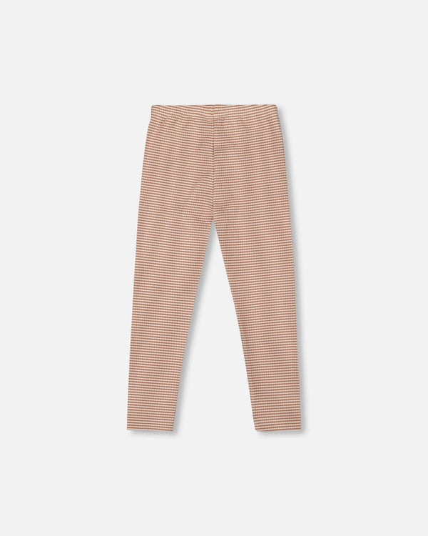 Rib Striped Leggings Beige And Off-White - H20G61_000
