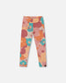 Organic Cotton Jersey Leggings With Coral Flowers - H20G62_058
