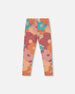 Organic Cotton Jersey Leggings With Coral Flowers - H20G62_058