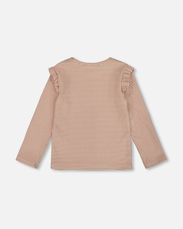 Rib Striped Top Beige And Off-White - H20G72_000