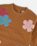 Quilted Tunic Mocha With Flowers - H20G78_118