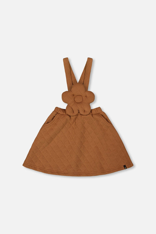 Quilted Overall Dress Mocha - H20G80_118