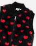 Faux Fur Sleeveless Vest Black And Red With Hearts - H20H30_000