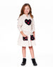 Glittering Beige French Terry Hoodie With Heart Applique - H20H31_000