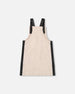 Glittering French Terry Overall Dress Beige And Black - H20H40_000
