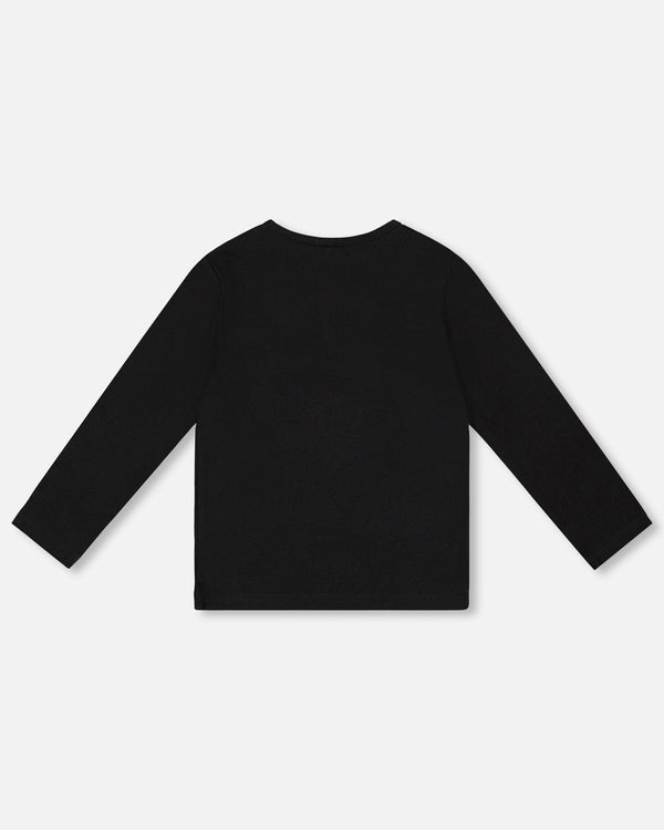 Organic Cotton T-Shirt Black With Dalmatian - H20H70_999