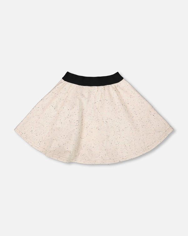 Glittering French Terry Skirt Beige And Black - H20H80_000