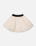 Glittering French Terry Skirt Beige And Black - H20H80_000