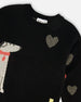 Knit Sweater Black With Dalmatian And Hearts - H20HT71_999