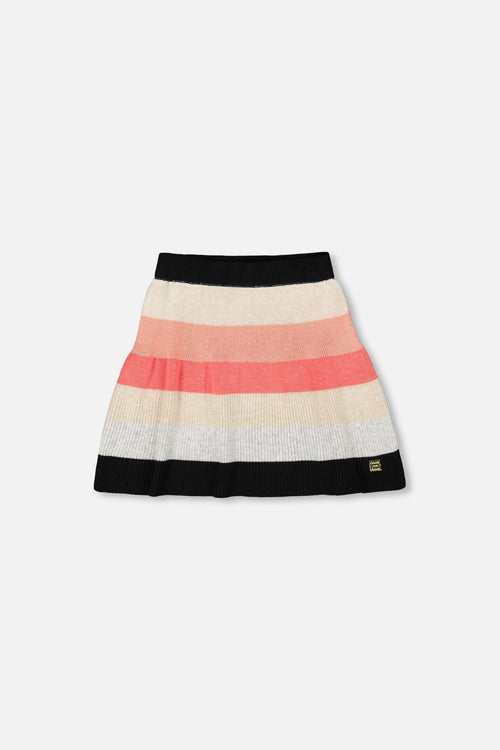 Striped Knit Skirt Beige Black And Pink - H20HT81_000