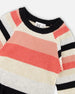 Striped Knit Dress Beige Black And Pink - H20HT85_000