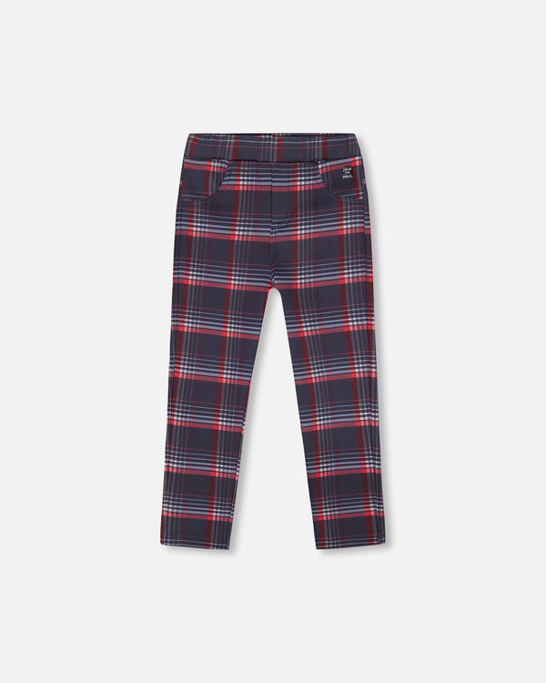 Milano Treggings Red And Navy Plaid - H20I20_079