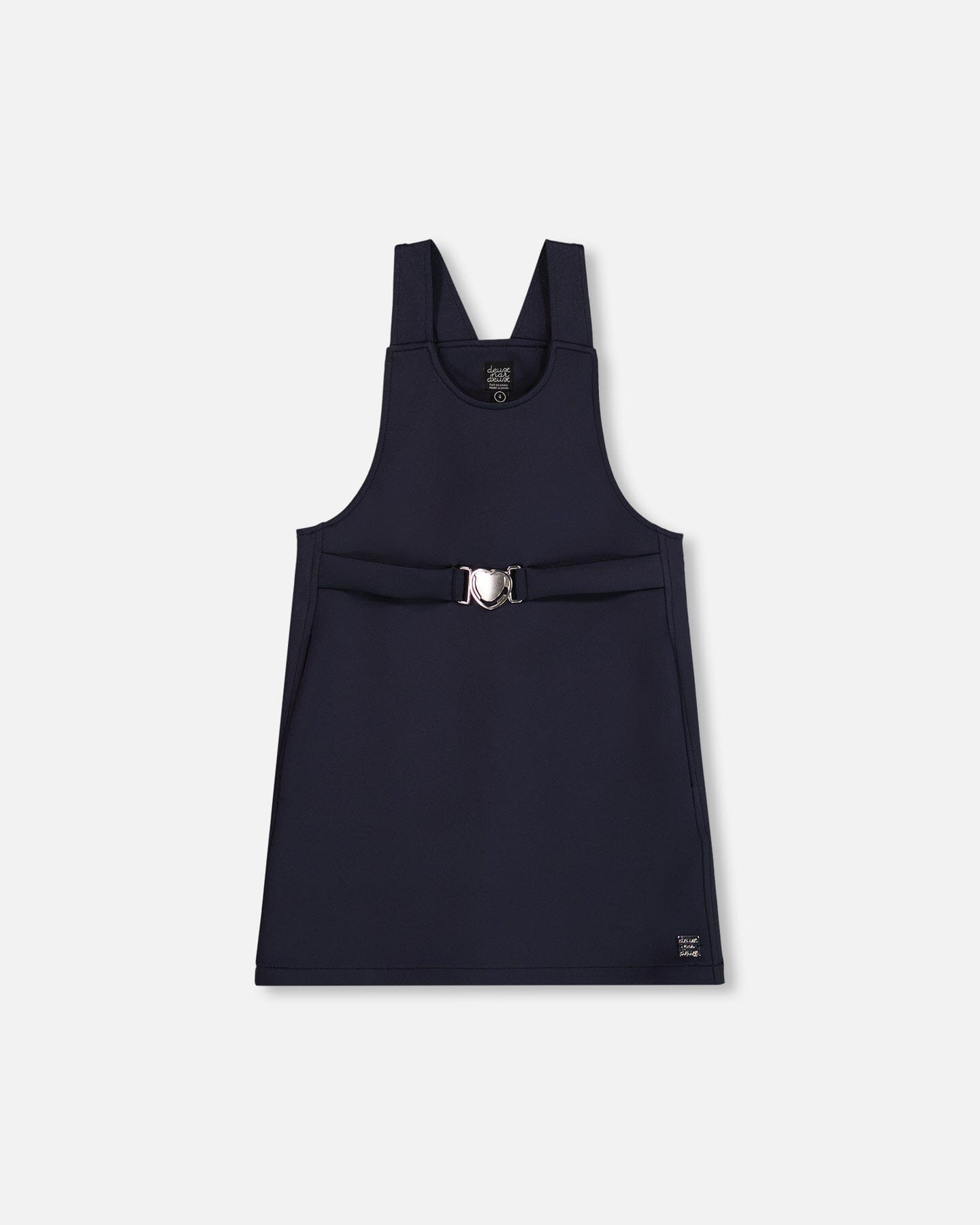 Deux par Deux - Milano Jumper Dress Navy Blue With Buckle Detail