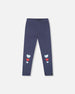 Organic Cotton Leggings Navy Blue With Hearts - H20I60_484