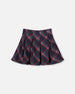 Pleated Milano Skirt Red And Navy Plaid - H20I80_079
