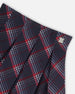 Pleated Milano Skirt Red And Navy Plaid - H20I80_079