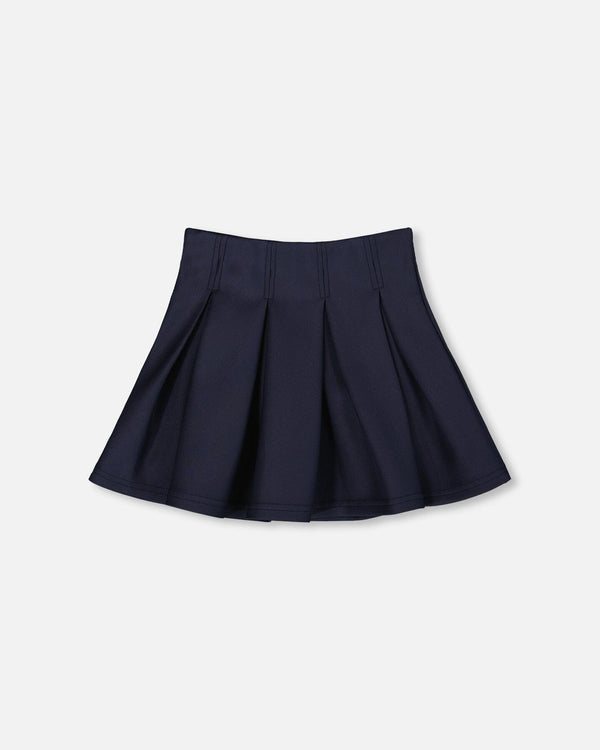 Pleated Milano Skirt Navy Blue - H20I80_484
