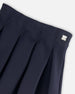 Pleated Milano Skirt Navy Blue - H20I80_484