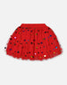 Tulle Skirt Red With Iridescent Heart Confettis - H20I82_709
