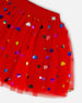 Tulle Skirt Red With Iridescent Heart Confettis - H20I82_709
