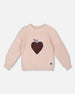 Knit Sweater Pinkish White With Sequin Heart - H20IT72_712