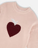 Knit Sweater Pinkish White With Sequin Heart - H20IT72_712