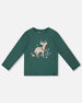 Organic Cotton Long Sleeve T-Shirt Dark Green - H20J71_548